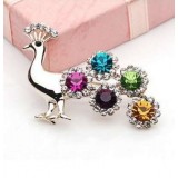 Fashion Colorful Peacock crystal brooch