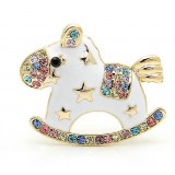 Fashion crystal pony brooch