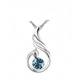 Fashion crystal water drop silver pendant