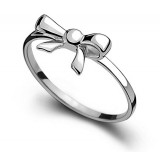 Fashion female pinky bowknot silver ring