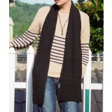 Fashion knitting autumn & winter wool pure color men's scarf 