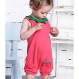 Female baby strawberry sleeveless jumpsuits