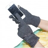 Female winter fashion rabbit hair touch screen gloves
