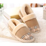 Fight color hight cut plush slipper