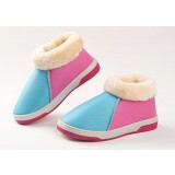 Fight color hight cut plush slippers