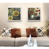 Floral modern double panel murals