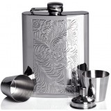 Floral patterns 8oz stainless steel hip flask