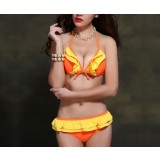 Flounced 2pcs bikini swimsuit