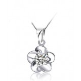 Flower crystal Silver Pendant