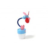 Flowerpot shape USB fan / mini USB or battery small fan with night light