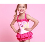 Flowers skirt style children one-piece swimwear