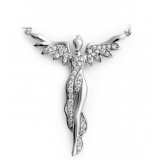 Flying angel silver necklace