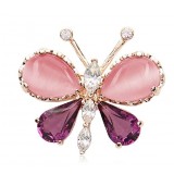 Flying butterfly crystal brooches