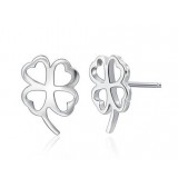 four leaf clover earrings in sterling silver