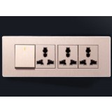 Four positions wall socket with switch