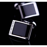 French men's shirts cufflinks Black agate upscale elegant cufflinks 