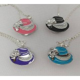 Girl hat necklace watch