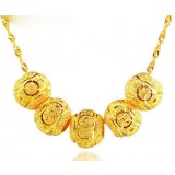 Gold plated lucky beads Sterling Silver necklace