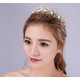 Golden Rhinestone crown hair accessories