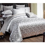 Gray geometric patterns cotton satin series 4pcs bedding sheet set for hotel