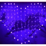 Heart-shaped curtains 124 LED holiday lights