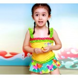 Heart + petals-style children one-piece swimwear