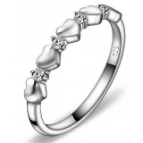 Heart to Heart Sterling silver zircon women's ring