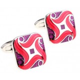 High-end enamel plating platinum square cufflinks