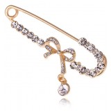 High-grade crystal bow brooch