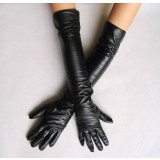 High-grade ladies classic leather sheepskin long gloves 40cm