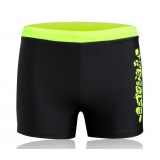 High elastic black + green swimming trunks