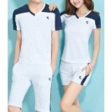 hit color casual short-sleeved sportswear suit