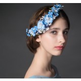 Honeymoon bride blue flowers hair accessories