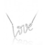 I love you crystal and Sterling Silver Pendant