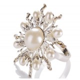 Imitation pearls alloy napkins ring