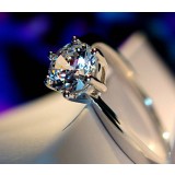 Ladies 925 sterling silver crystal ring
