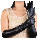 Lady leather sheepskin keep warm gloves