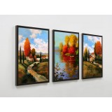 Landscape three-panel murals