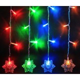 Large snowflake icicle LED holiday lights