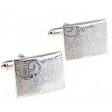 Laser pattern square cufflinks