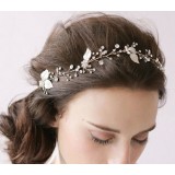 leaves + rhinestone bridal headwear