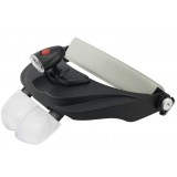 LED 4 lens adjustable head mounted magnifier