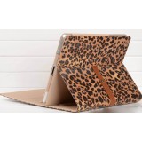Leopard grain leather case with stand for ipad 2 3 4