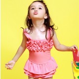 Little girl skirt style one-piece swimwear