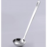 Long-handled stainless steel tablespoon