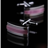 Love forever - French cuffs pink opal men cufflinks