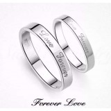 Love forever couples sterling silver ring