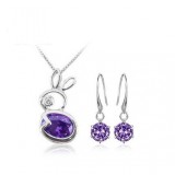 Lovely rabbit sterling silver jewelry set