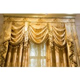 Luxury golden double curtains