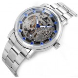 Men minimalist steel strap automatic mechanical watch